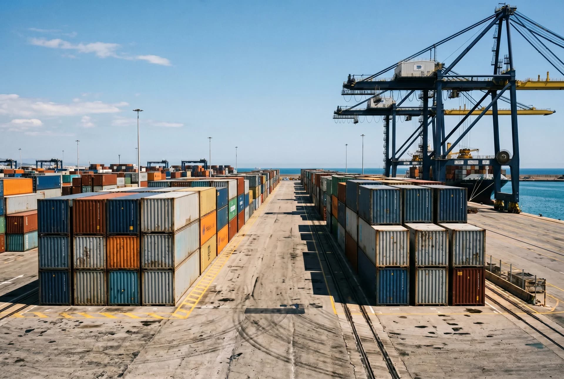 Conteneurs au port de Mersin prêts à l'embarquement